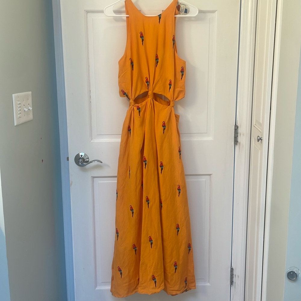 Show stopper.  FARM Rio cutout parrot maxi dress